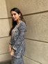 Amita in Chikankari Co-ord set in Polysilk for Women- Black With Golden